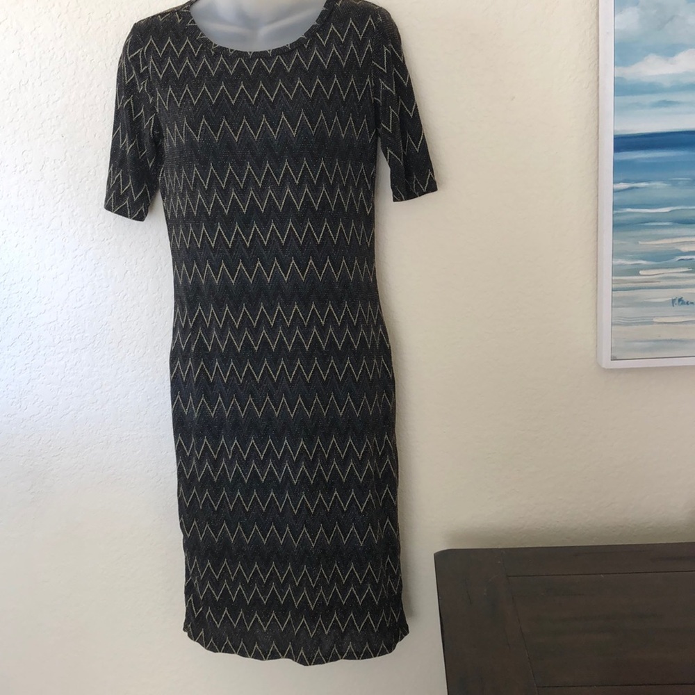 LuLaROE Julia Metallic Dress Size Small